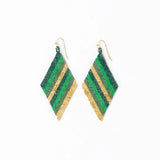 Ink + Alloy Frida Diagonal Ombre Stripes Beaded Earrings in Green