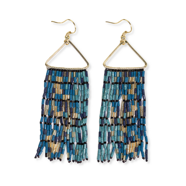 Ink + Alloy Patricia Gradient Fringe Earring Navy Mix