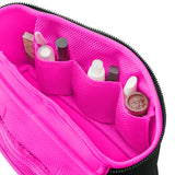 Kusshi Neoprene Collection Large Train Case in Black with Hot Pink