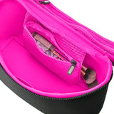 Kusshi Neoprene Collection Large Train Case in Black with Hot Pink