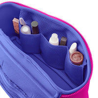 Kusshi Neoprene Collection Large Train Case in Pink with Indigo