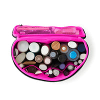 Kusshi Neoprene Collection Large Train Case in Black with Hot Pink
