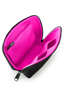 Kusshi Neoprene Collection Makeup Bag in Black with Hot Pink