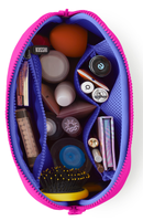 Kusshi Neoprene Collection Makeup Bag in Pink with Indigo