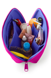 Kusshi Neoprene Collection Makeup Bag in Pink with Indigo