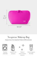 Kusshi Neoprene Collection Makeup Bag in Pink with Indigo