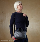 Daniella Lehavi Alexa Small Satchel in Pewter Croco
