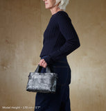Daniella Lehavi Alexa Small Satchel in Pewter Croco