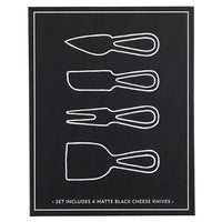 Santa Barbara Matte Black Cheese Knives Book Box