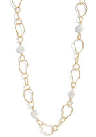 Karine Sultan Organic Link and Freshwater Coin Pearl Long Necklace