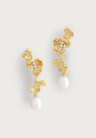 Anabel Aram Orchid With Pearl Drop Earrings