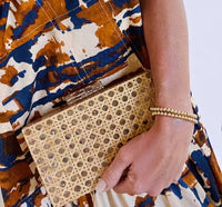Shiver + Duke Acrylic Box Clutch with Cane Accent