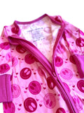 Margo Rebecca Zippered One Piece Pajama in Smile Child Pink
