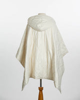 Rainraps Hooded Shiny Ivory PUFFERRAP | Women's Rain Poncho