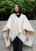 Rainraps Hooded Shiny Ivory PUFFERRAP | Women's Rain Poncho