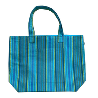 Quilted Koala Stripe Beach/Lake/Weekend Tote in Blue Multi