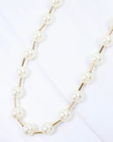 Caroline Hill Forli Pearl and Gold Bar Necklace