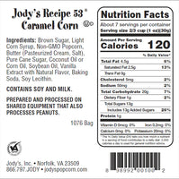 Jody's Recipe 53 Caramel Corn Flavor Gourmet Popcorn in Foil Bag