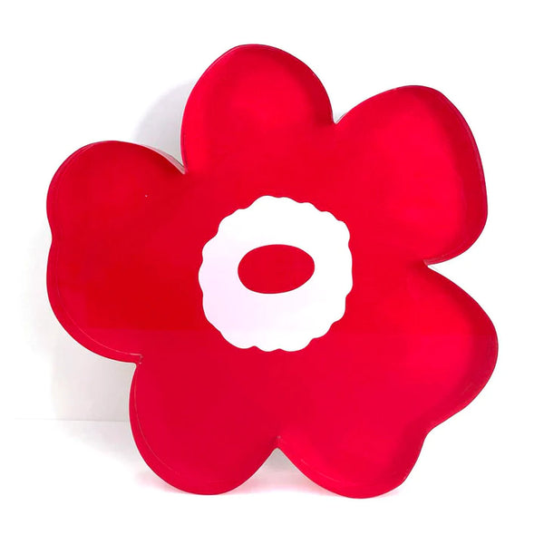 Margo Rebecca Acrylic Floral Block in Red