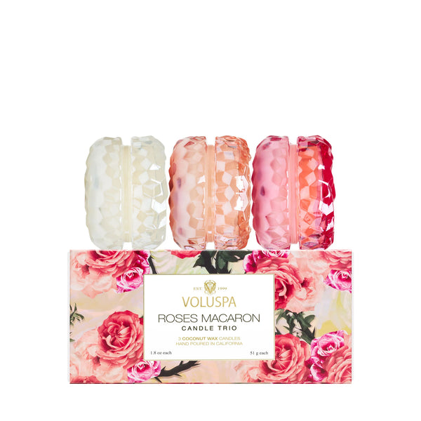 Voluspa Roses Macaron Trio Set