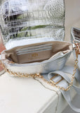 Caroline Hill Dakota Crossbody Bag in Metallic Platinum