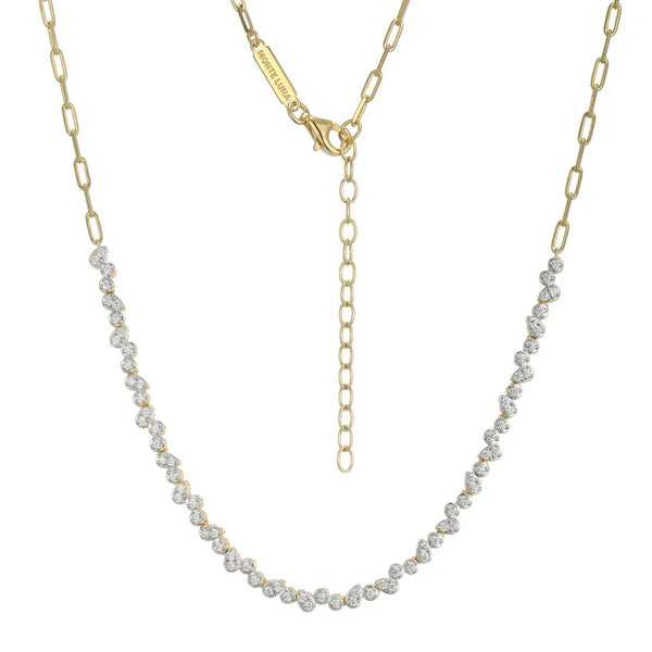 M. by Monte Luna Pear and Round Cut Lab-Grown Diamond Paperclip Necklace