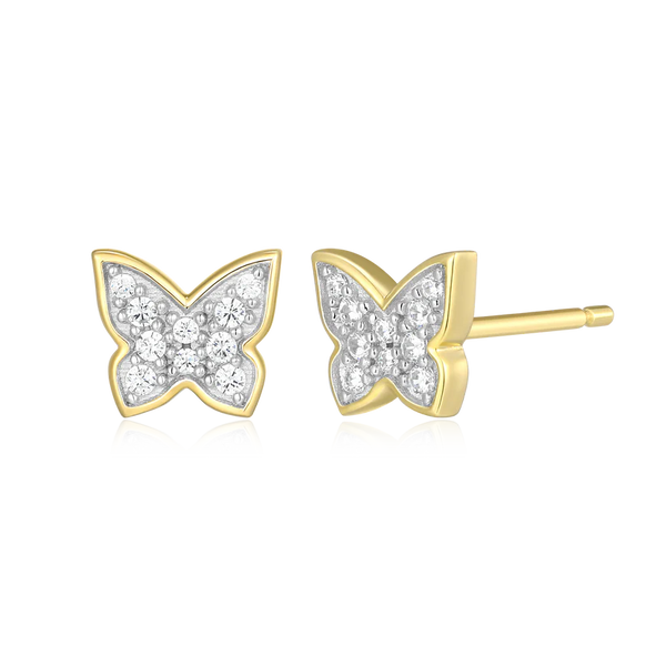 M. by Monte Luna Petite Pave Butterfly Stud Lab-Grown Diamond Earrings