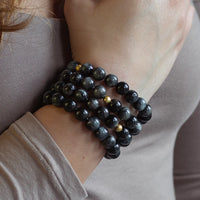 Lenny and Eva Gemstone Bracelet in 10mm Charcoal Jasper