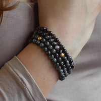 Lenny and Eva Gemstone Bracelet in 6mm Charcoal Jasper