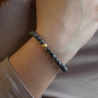 Lenny and Eva Gemstone Bracelet in 6mm Charcoal Jasper