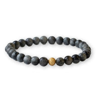 Lenny and Eva Gemstone Bracelet in 6mm Charcoal Jasper