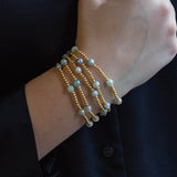 Lenny and Eva Gemstone Gilded Gold Beaded Bracelets -Dot in Amazonite