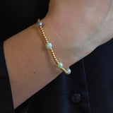 Lenny and Eva Gemstone Gilded Gold Beaded Bracelets -Dot in Amazonite