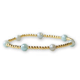 Lenny and Eva Gemstone Gilded Gold Beaded Bracelets -Dot in Amazonite