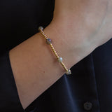 Lenny and Eva Gemstone Gilded Gold Beaded Bracelets -Dot in Labradorite