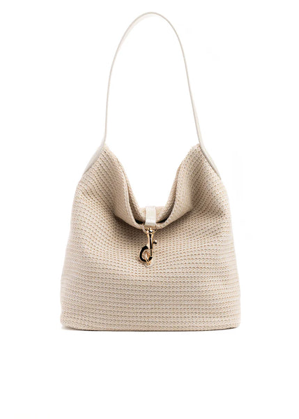 Haute Shore Emily Raffia Hobo Handbag in Beige