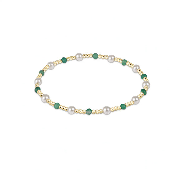 Enewton Pearl Sincerity Pattern 4mm Bead Bracelet - Green Onyx