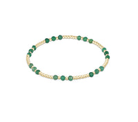 enewton Gemstone Gold Joy Pattern 3mm Bead Bracelet - Faceted Green Onyx