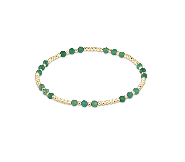enewton Gemstone Gold Joy Pattern 3mm Bead Bracelet - Faceted Green Onyx