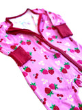 Margo Rebecca Zippered One Piece Pajama in Strawberry Fields