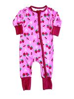 Margo Rebecca Zippered One Piece Pajama in Strawberry Fields