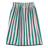 Bella Sleep and Spa - Spa Wrap in Green + Pink Cabana Stripe with Green Droopy Bow