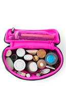 Kusshi Neoprene Collection Small Train Case in Black with Hot Pink