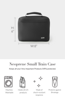 Kusshi Neoprene Collection Small Train Case in Black with Hot Pink