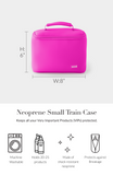 Kusshi Neoprene Collection Small Train Case in Pink with Indigo
