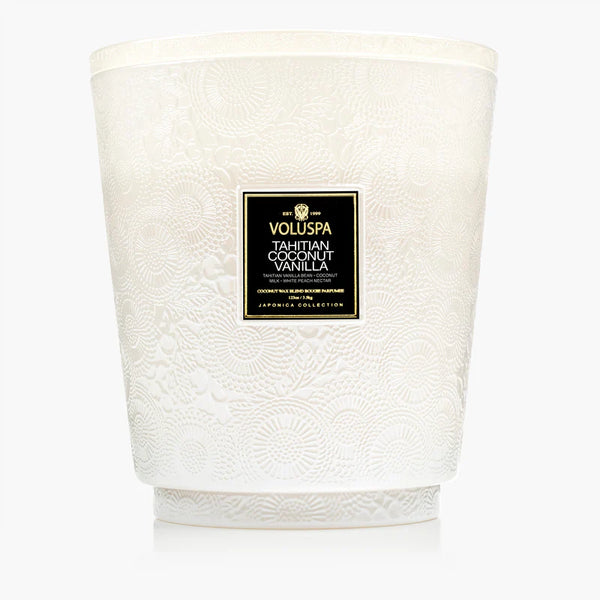 Voluspa Tahitian Coconut Vanilla 5 wick Hearth Candle