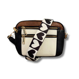 Margo Rebecca Tri-color Black/Brown/White Handbag