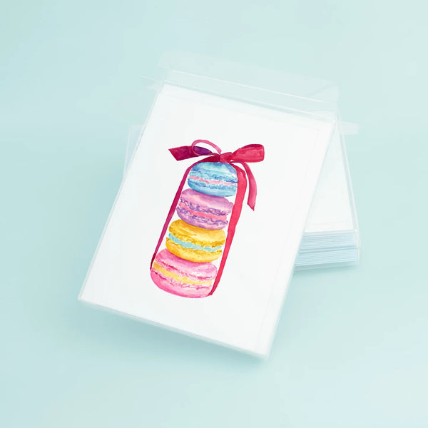 Taylor Paladino Box Set of Note Cards - Macarons with Ribbon