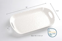 Pampa Bay Rectangular Tray with Handles in White Melamine
