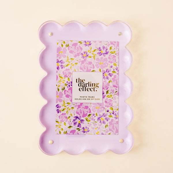 The Darling Effect Rectangle Scalloped Acrylic Frame - Purple
